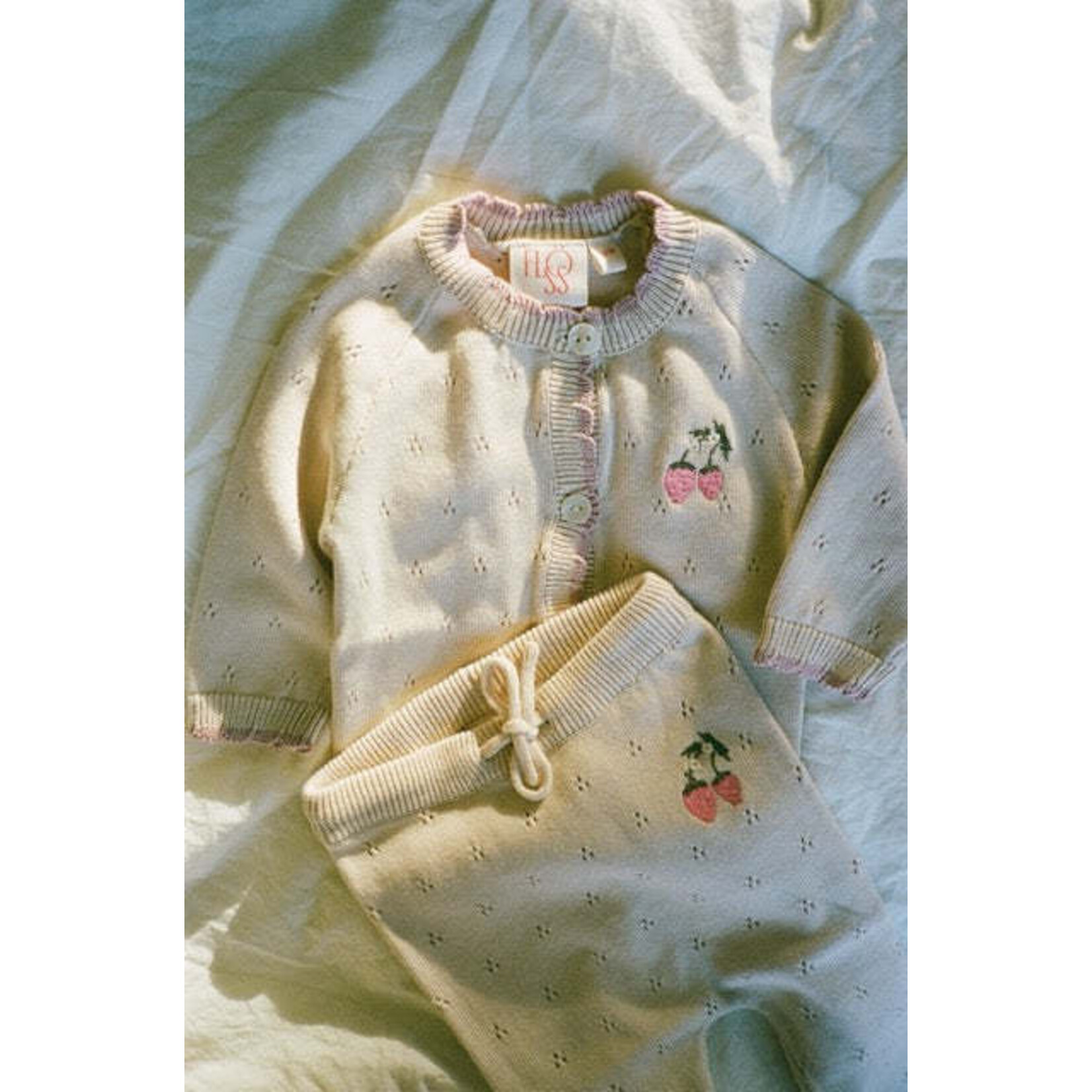 Floss Floss Soft White Audrey Cardigan And Pant Set