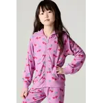 Chaser Chaser Mulberry Allover Sweethearts Cozy Knit Zip Up Hoodie