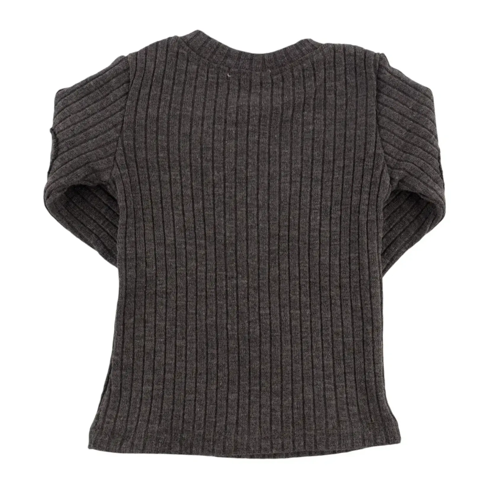Oh Baby! Oh Baby Charcoal Henley With Football Chenille Patch Shirt