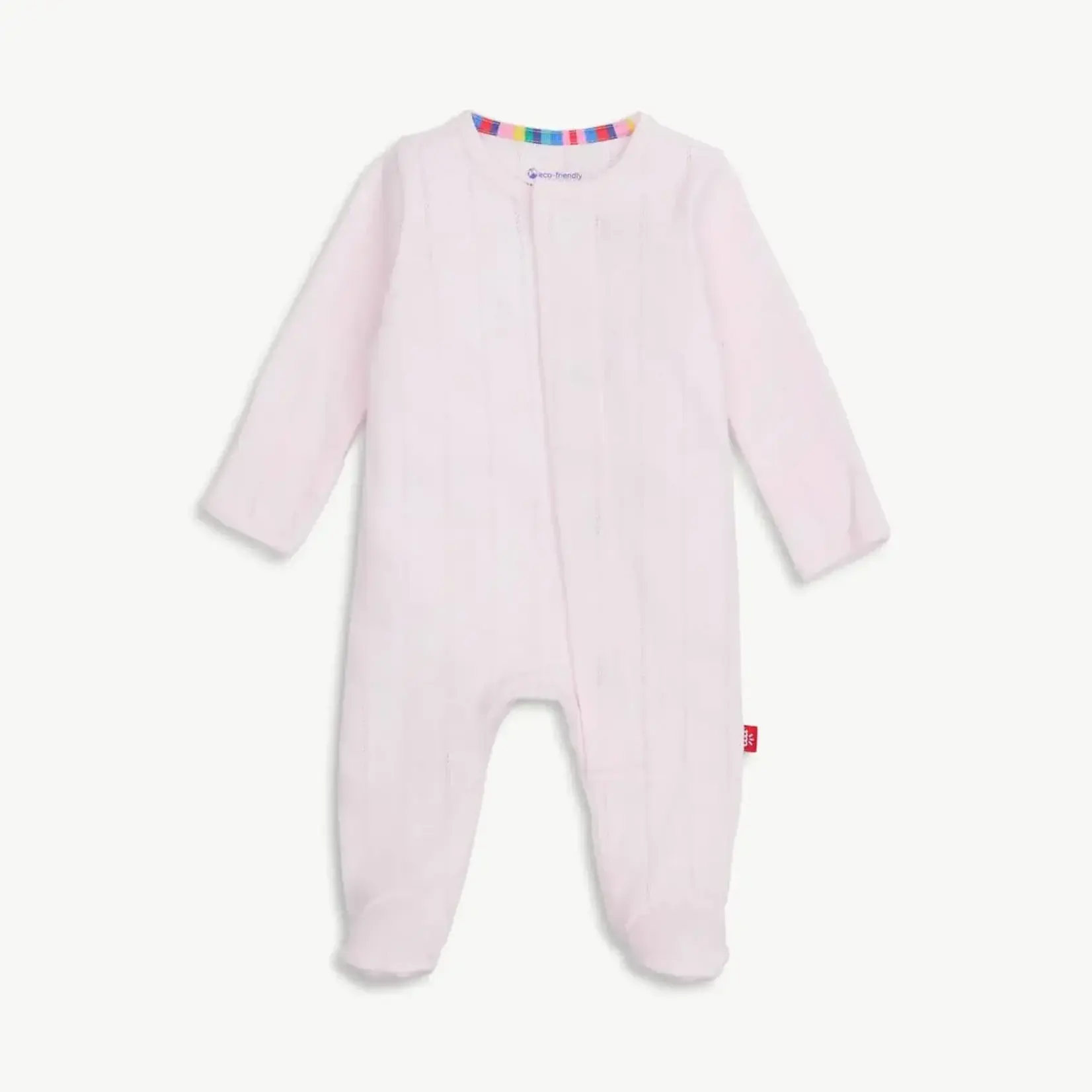 Magnetic Me Love Lines Pink Pointelle Footie