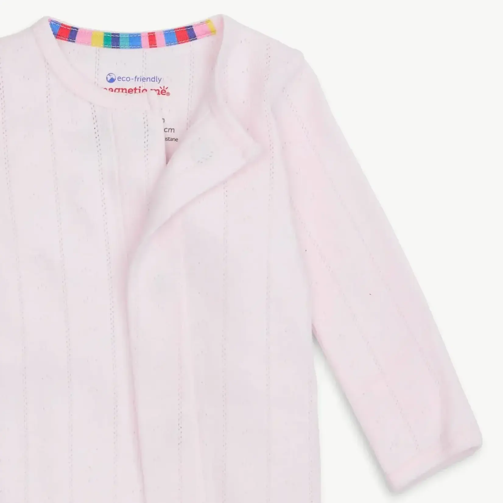 Magnetic Me Love Lines Pink Pointelle Footie