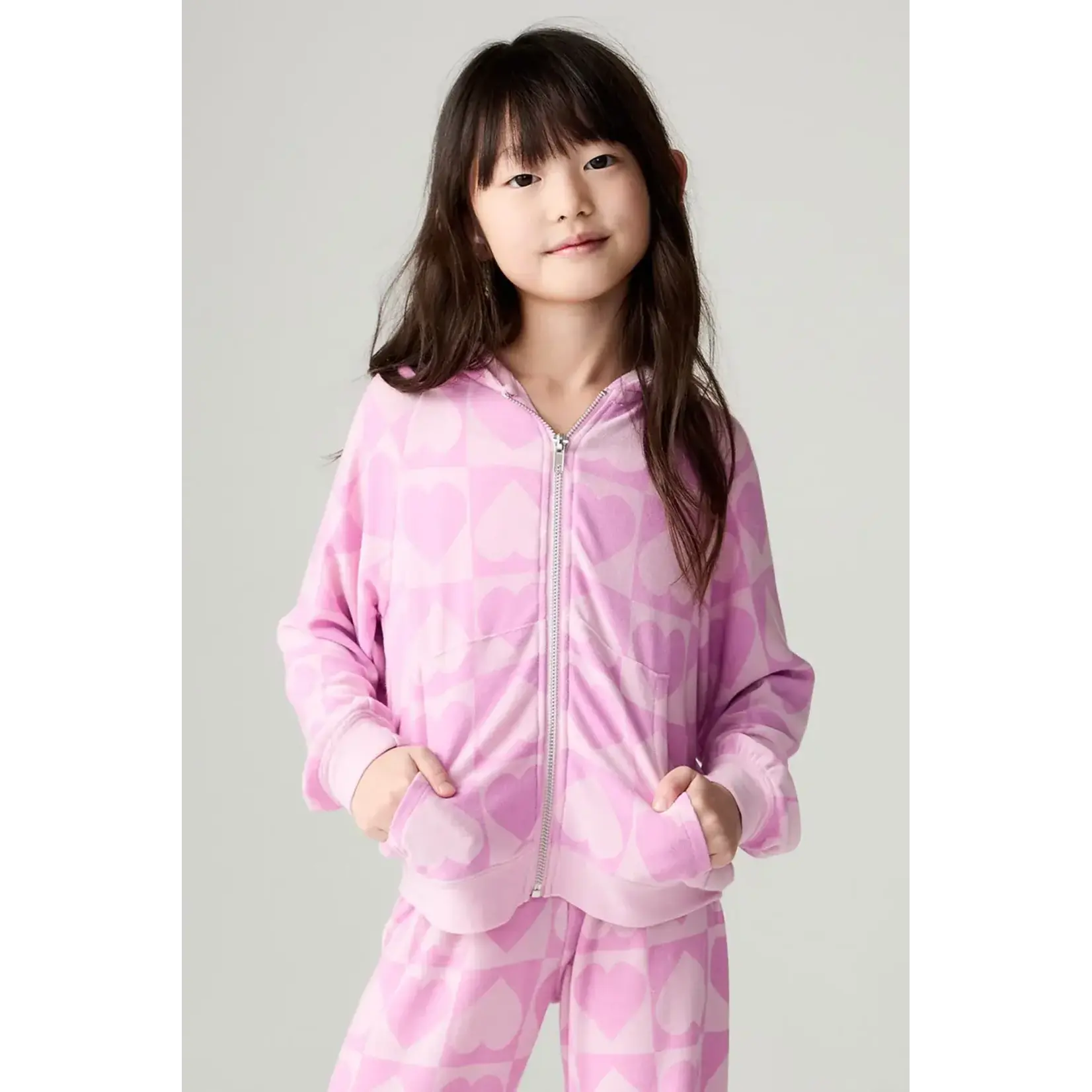 Chaser Chaser Blossom Straight To The Heart Cozy Knit Zip Up Hoodie