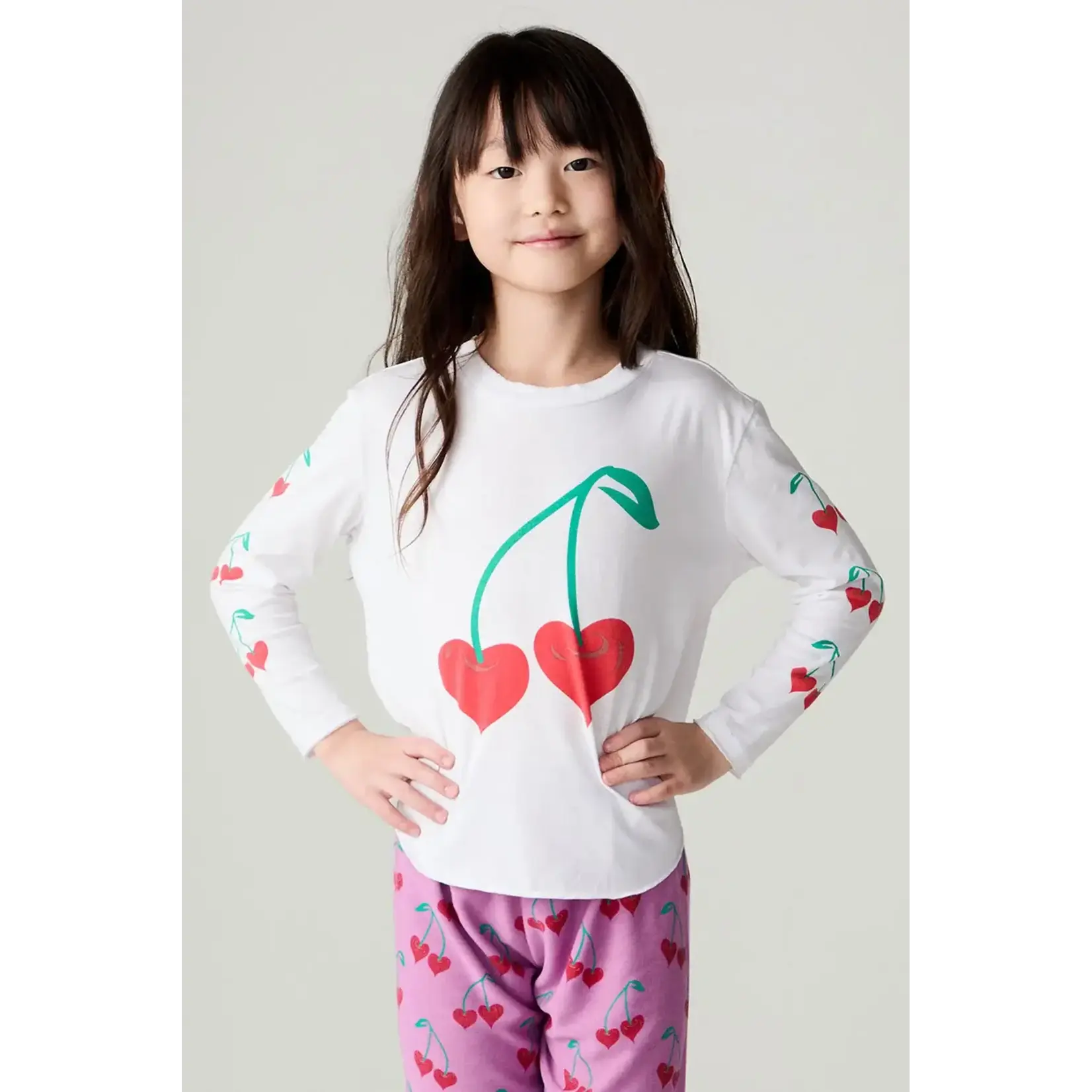 Chaser Chaser White Sweethearts Vintage Jersey L/S Shirttail Tee