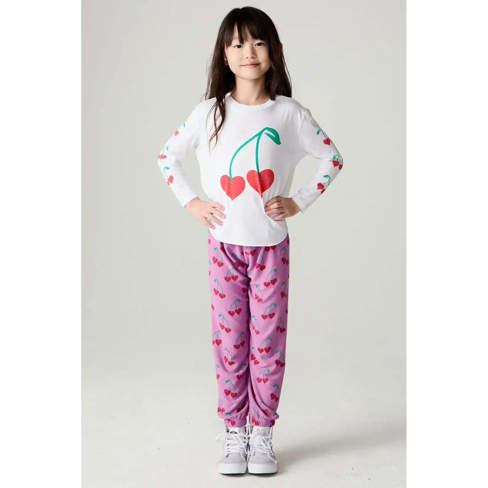 Chaser Chaser White Sweethearts Vintage Jersey L/S Shirttail Tee