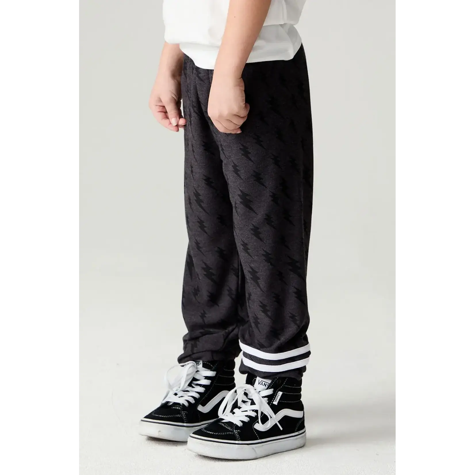 Chaser Chaser Vintage Black Storm Cozy Knit Lounge Pant With Strapping