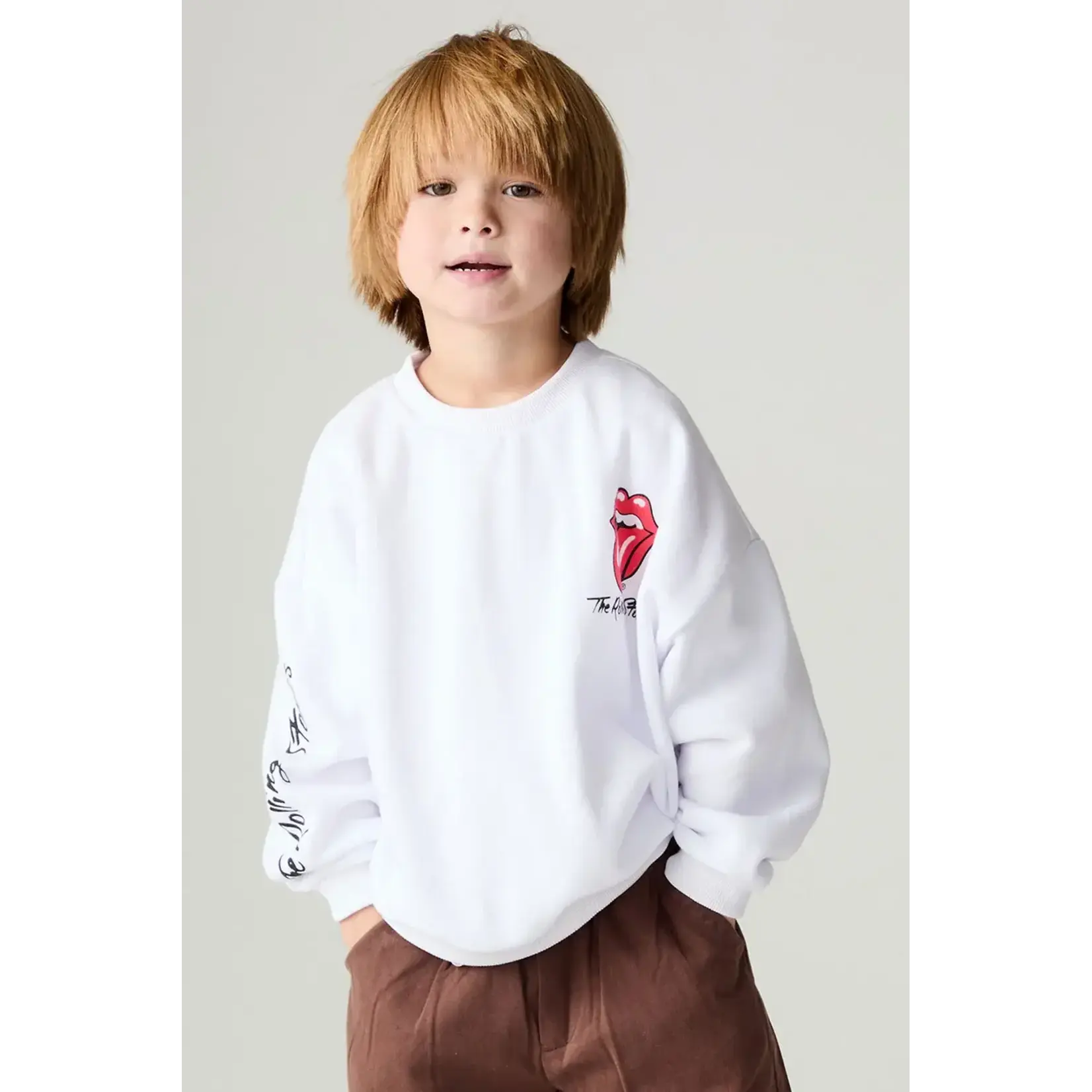 Chaser Chaser White Rolling Stones Pop Tongues Vintage Fleece Kevin Pullover