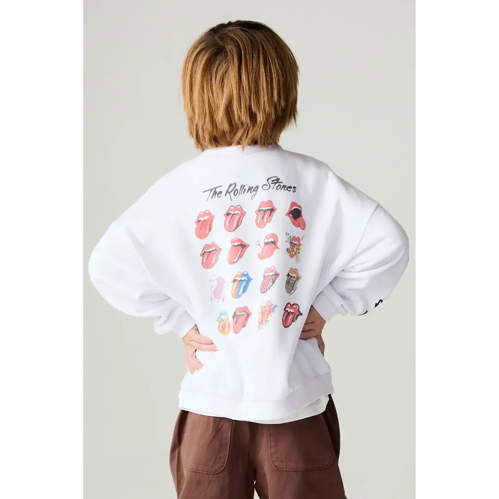 Chaser Chaser White Rolling Stones Pop Tongues Vintage Fleece Kevin Pullover