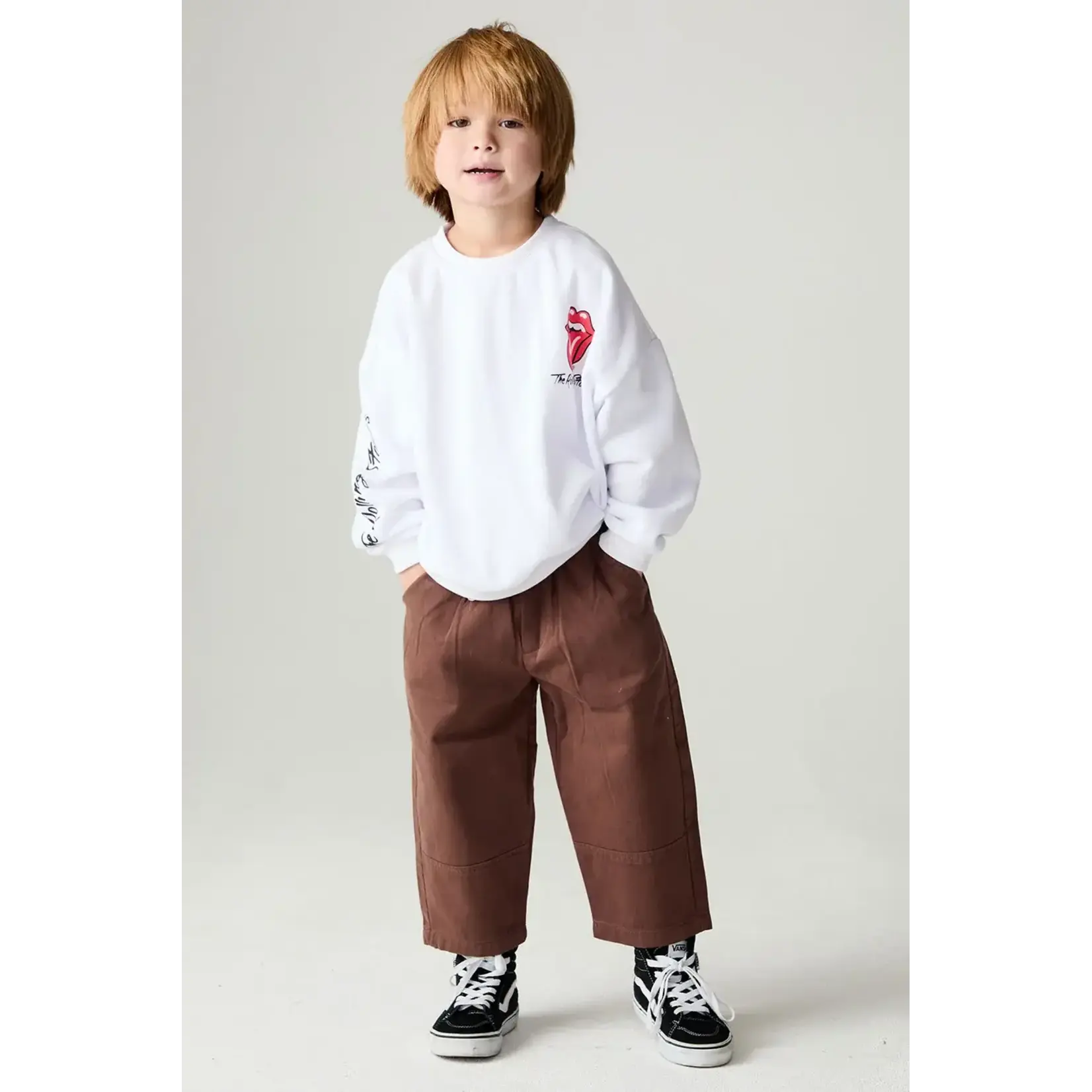 Chaser Chaser White Rolling Stones Pop Tongues Vintage Fleece Kevin Pullover