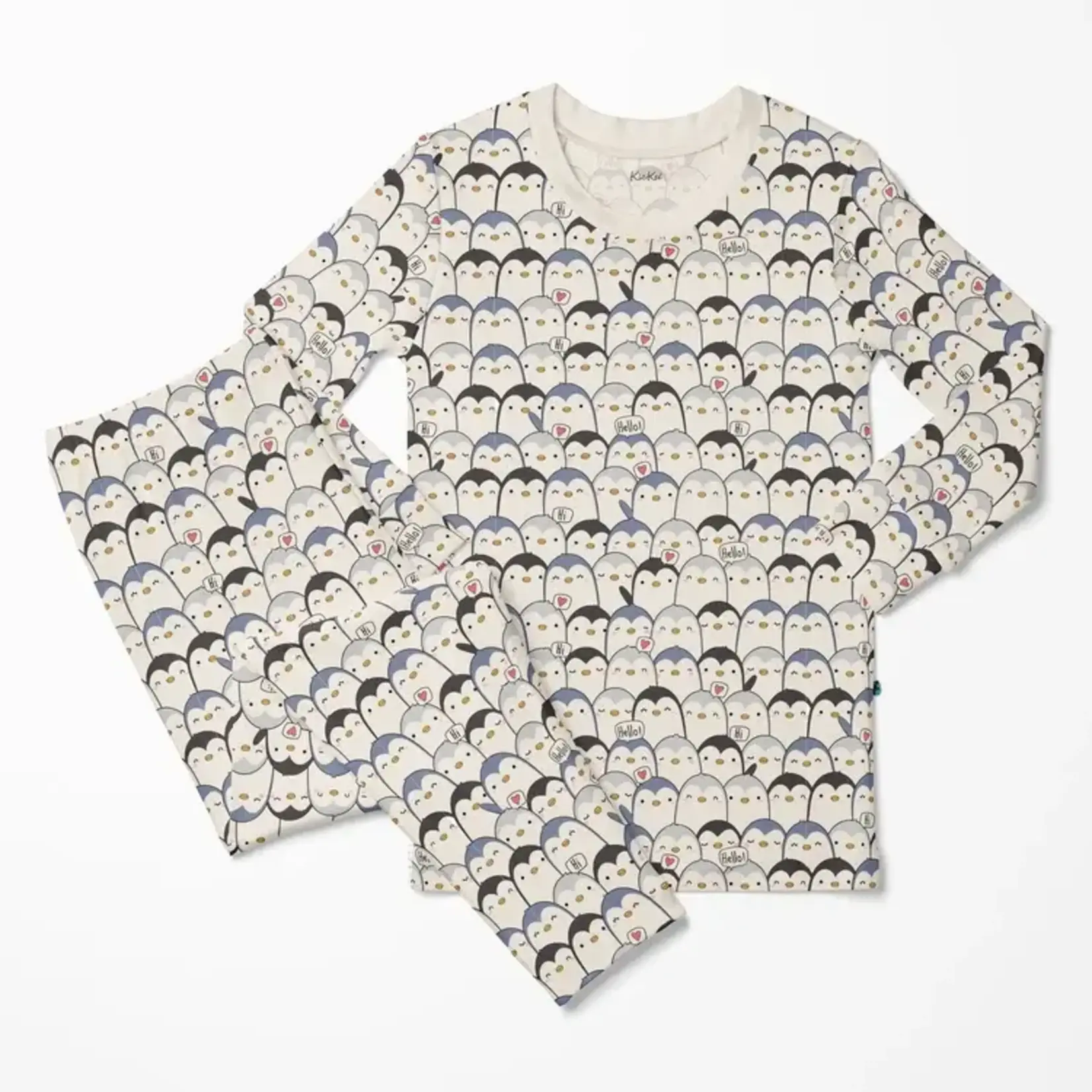 KicKee Pants Kickee Pants Moonlight Penguin Print Long Sleeve Pajama Set