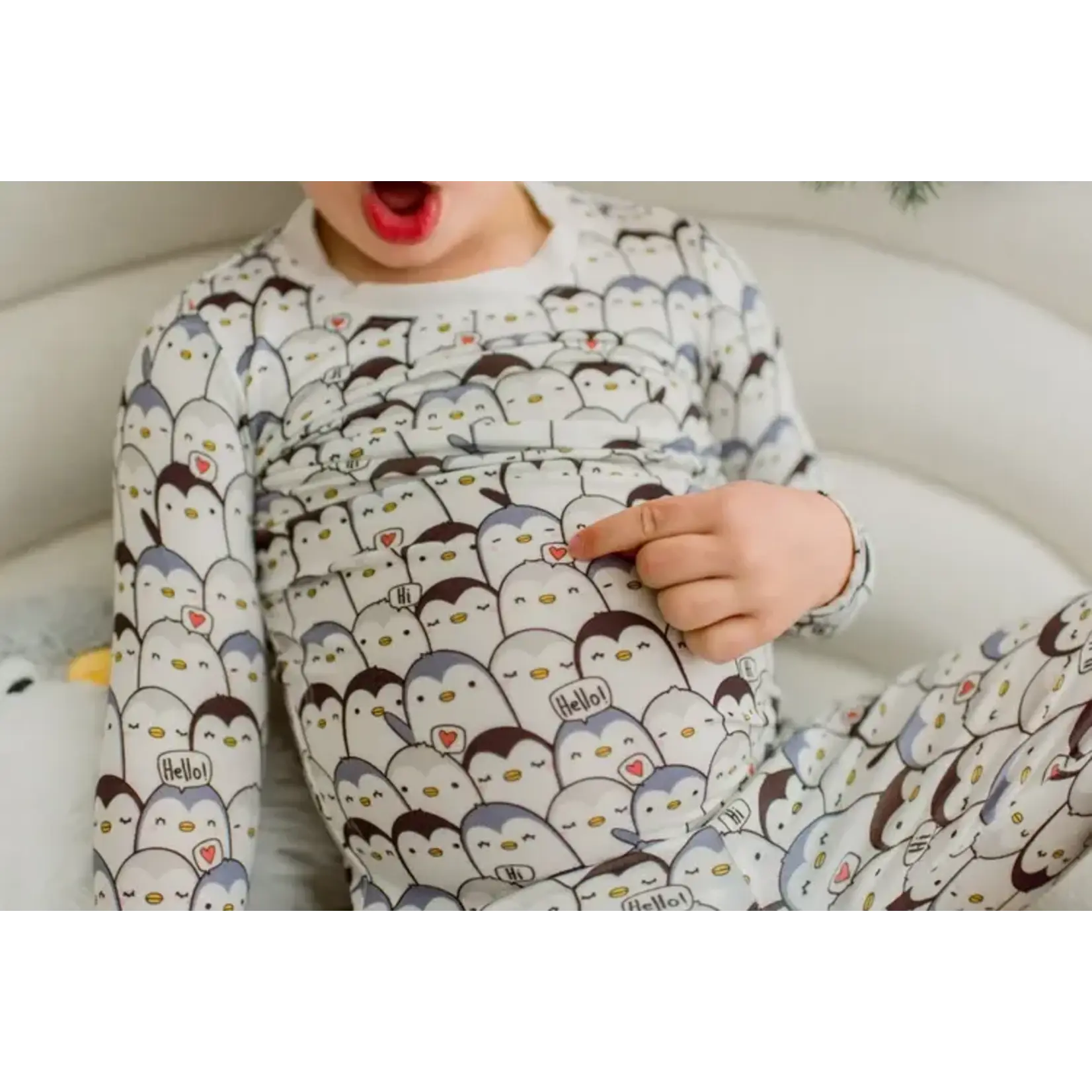 KicKee Pants Kickee Pants Moonlight Penguin Print Long Sleeve Pajama Set