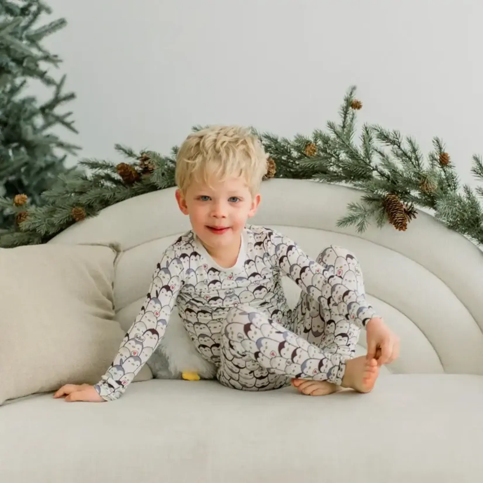 KicKee Pants Kickee Pants Moonlight Penguin Print Long Sleeve Pajama Set