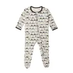 KicKee Pants Kickee Pants Moonlight Penguin Print Footie with 2 Way Zipper