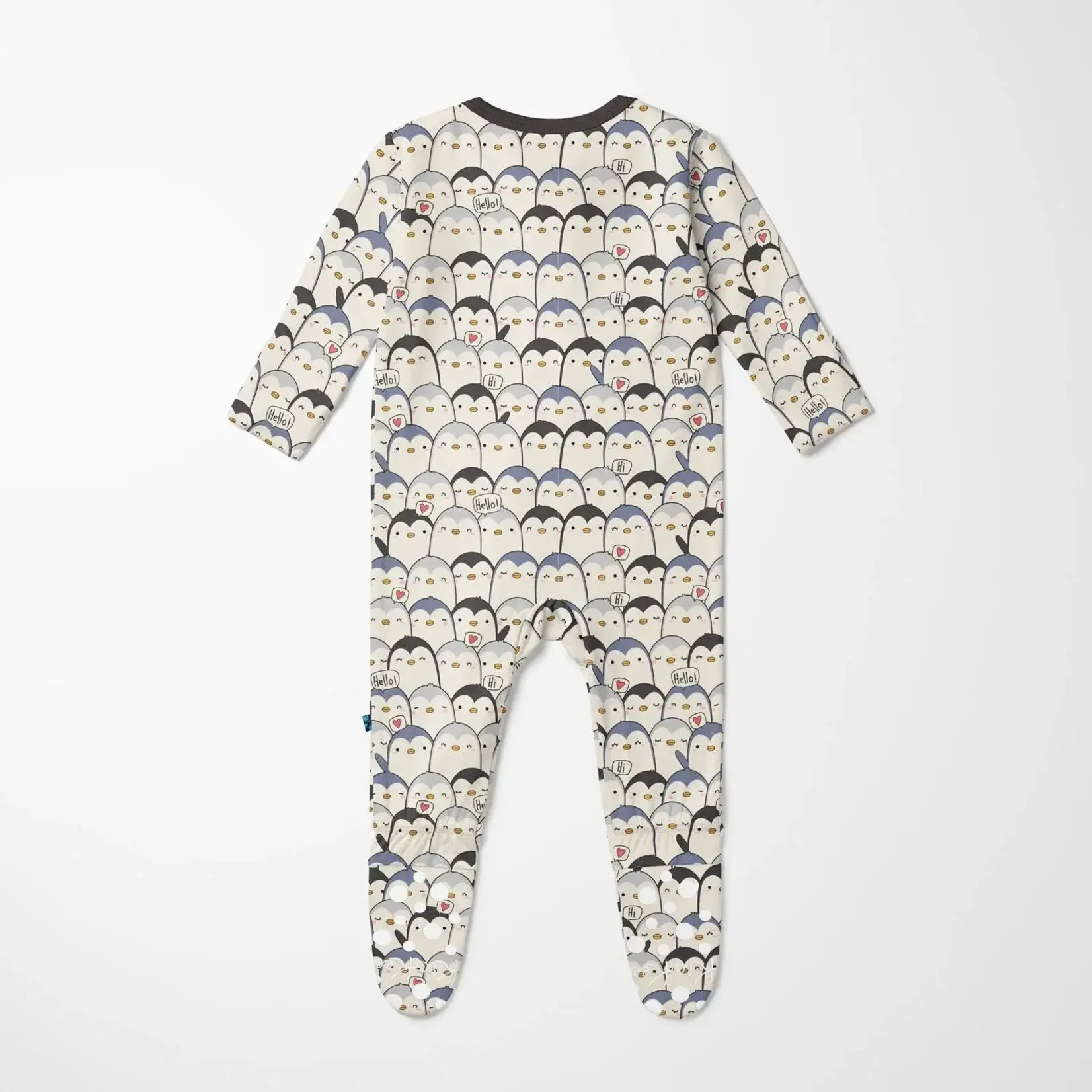 KicKee Pants Kickee Pants Moonlight Penguin Print Footie with 2 Way Zipper