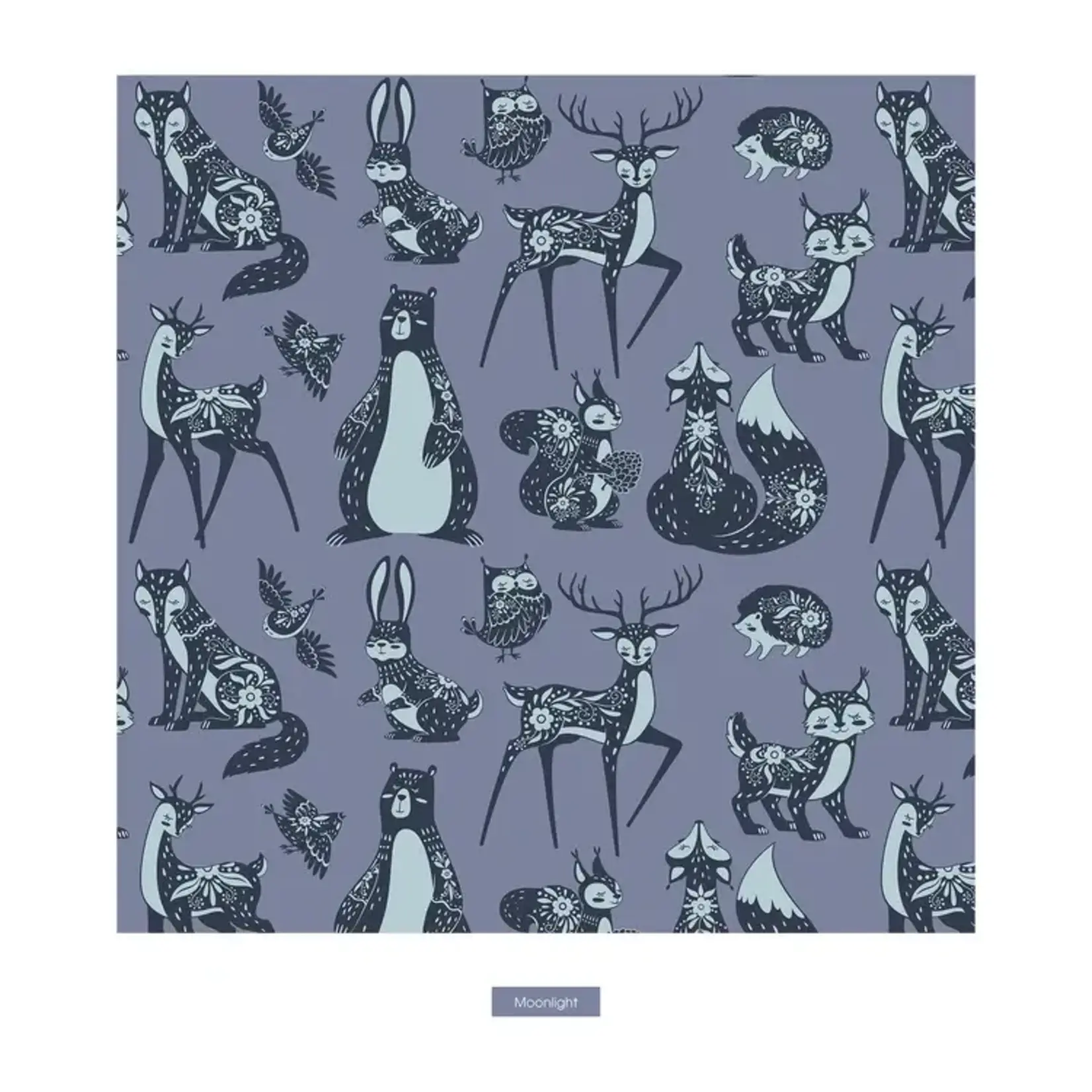 KicKee Pants Kickee Pants Moonlight Scandinavian Animals Print Footie with 2 Way Zipper