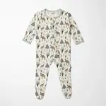 KicKee Pants Kickee Pants Natural Forest Moose Print Footie with 2 Way Zipper