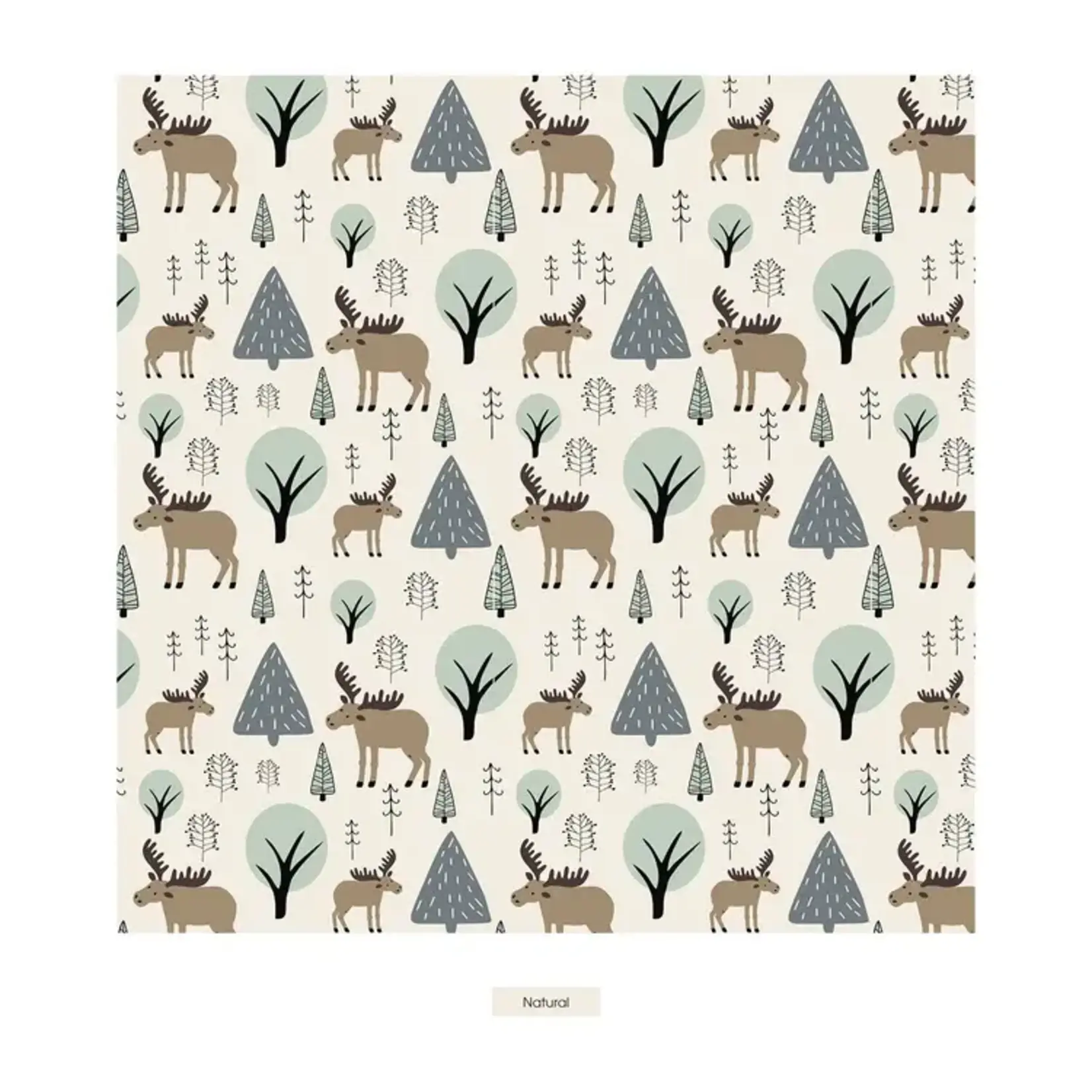 KicKee Pants Kickee Pants Natural Forest Moose Print Footie with 2 Way Zipper