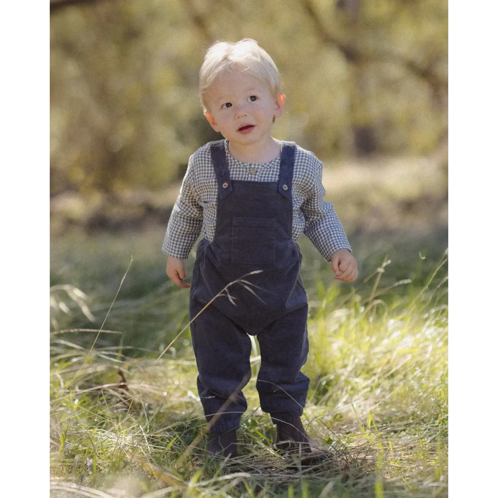 Quincy Mae Quincy Mae Midnight Rory Shirt And Midnight Overall Set