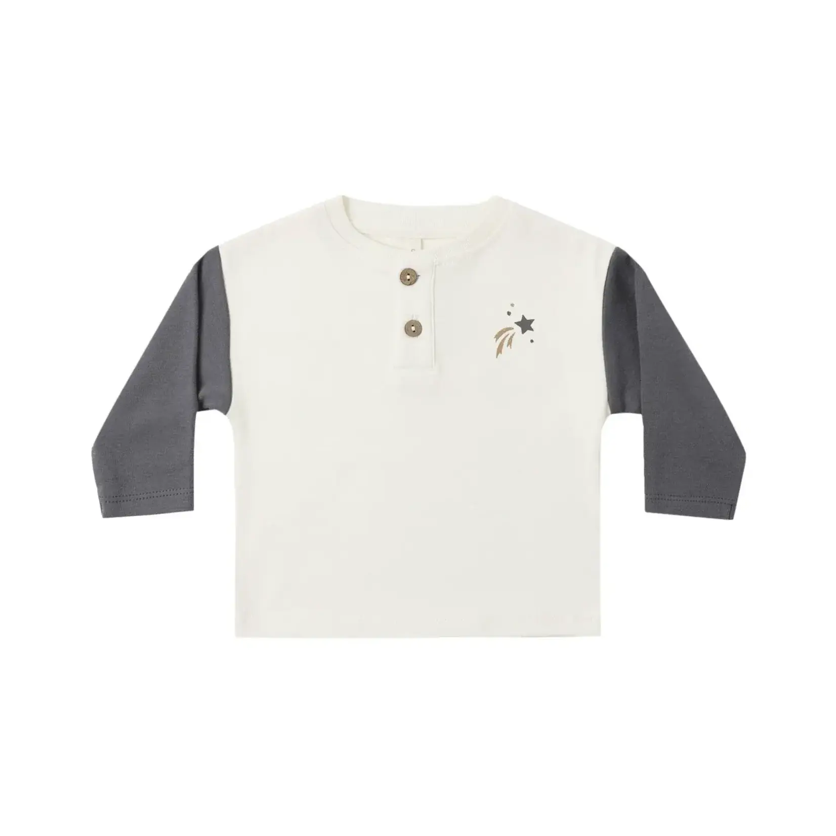 Quincy Mae Quincy Mae Midnight L/S Henley Tee & Drawstring Pant Set