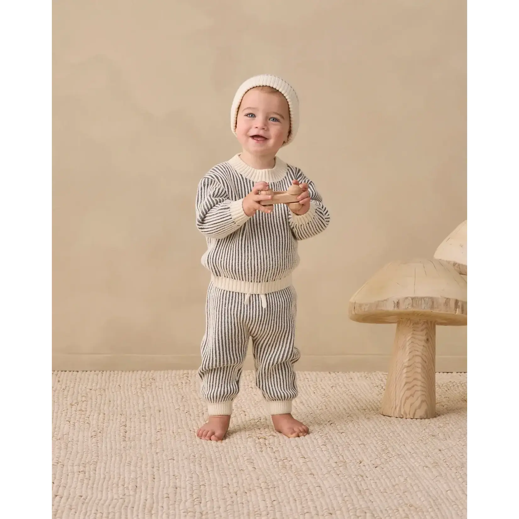Quincy Mae Quincy Mae Midnight Stripe Relaxed Knit Sweater & Pant Set