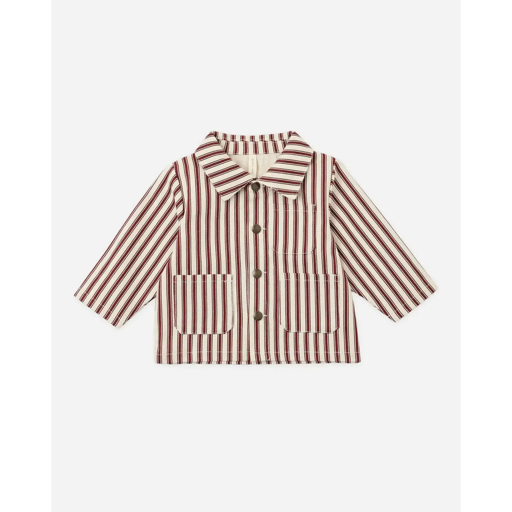 Quincy Mae Quincy Mae Black-Cherry Pinstripe Utility Jacket & Grayson Pant Set