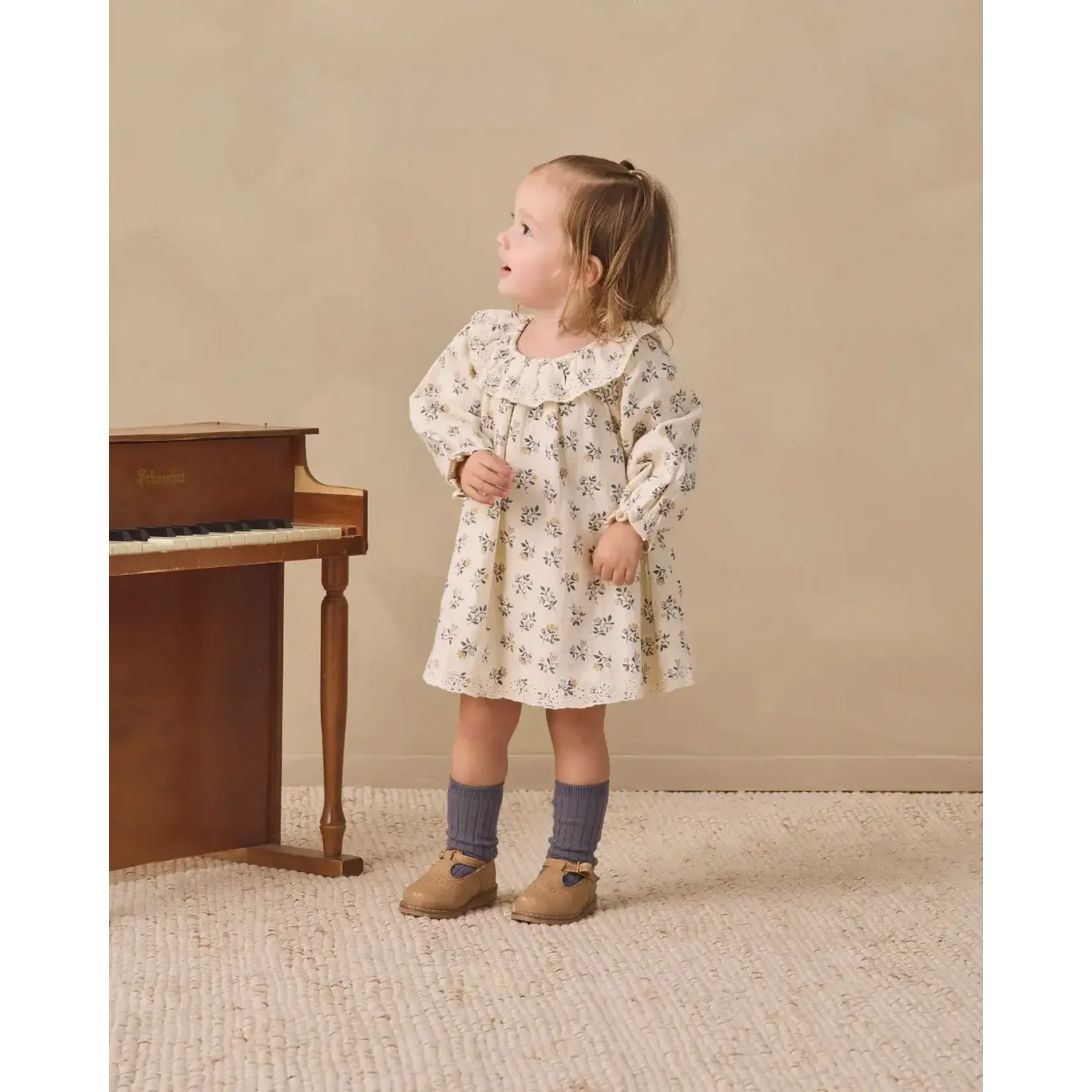 Quincy Mae Quincy Mae Natural French Floral L/S Isla Dress