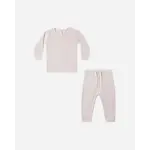 Quincy Mae Quincy Mae Lilac Mist Waffle Top & Pant Set