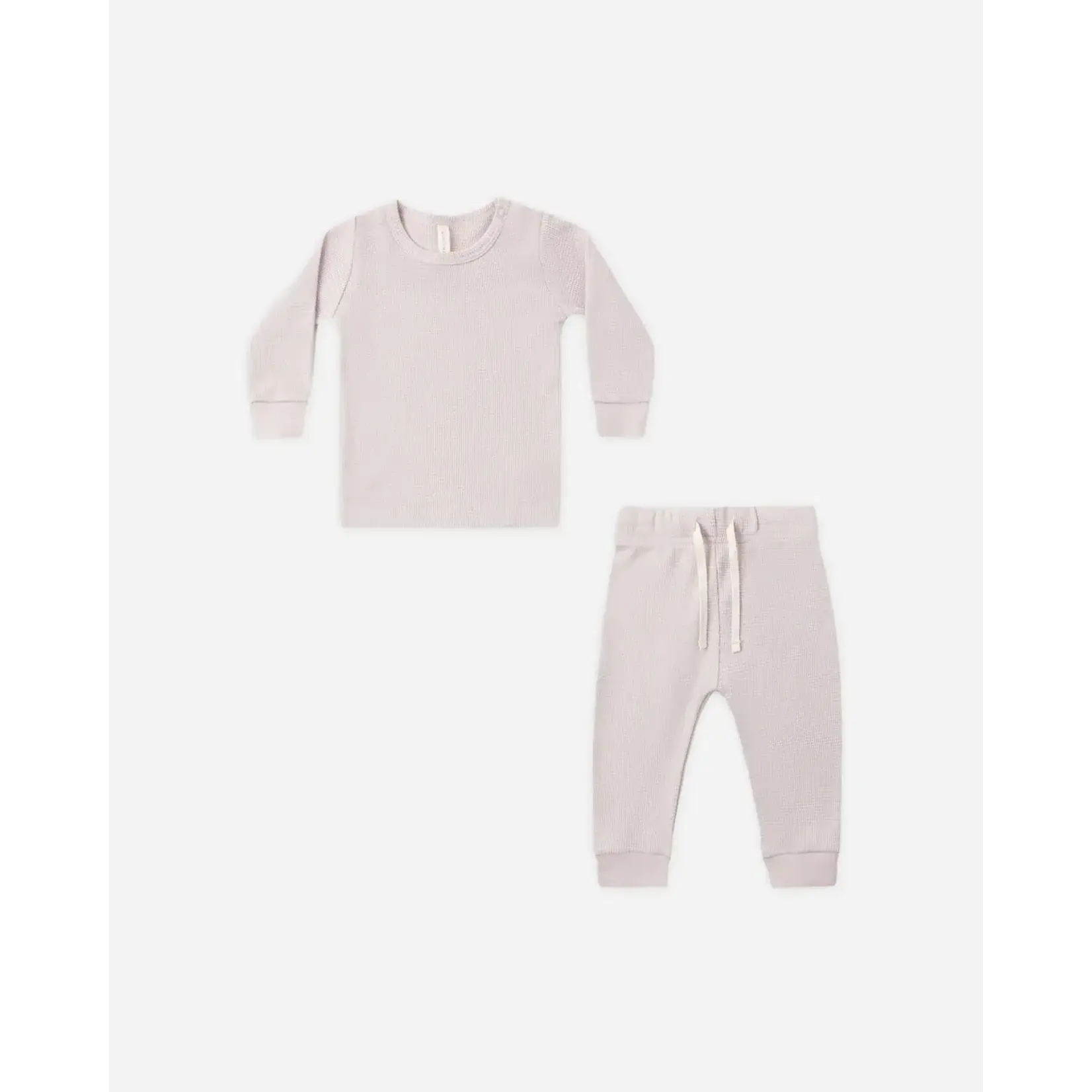 Quincy Mae Quincy Mae Lilac Mist Waffle Top & Pant Set