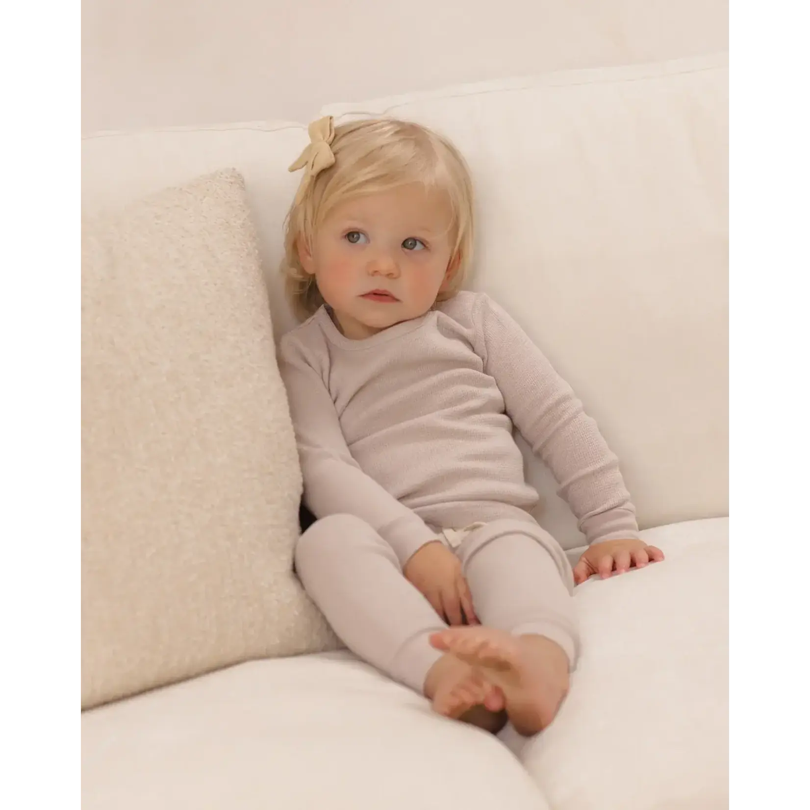 Quincy Mae Quincy Mae Lilac Mist Waffle Top & Pant Set