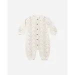 Quincy Mae Quincy Mae Oatmeal Heathered L/S Bubble Romper