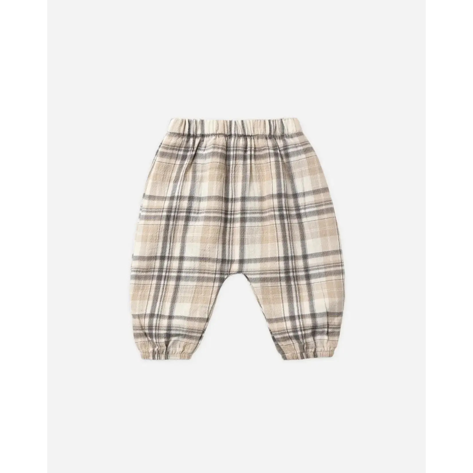 Quincy Mae Quincy Mae Latte Fall Plaid Rory Shirt & Woven Pant Set