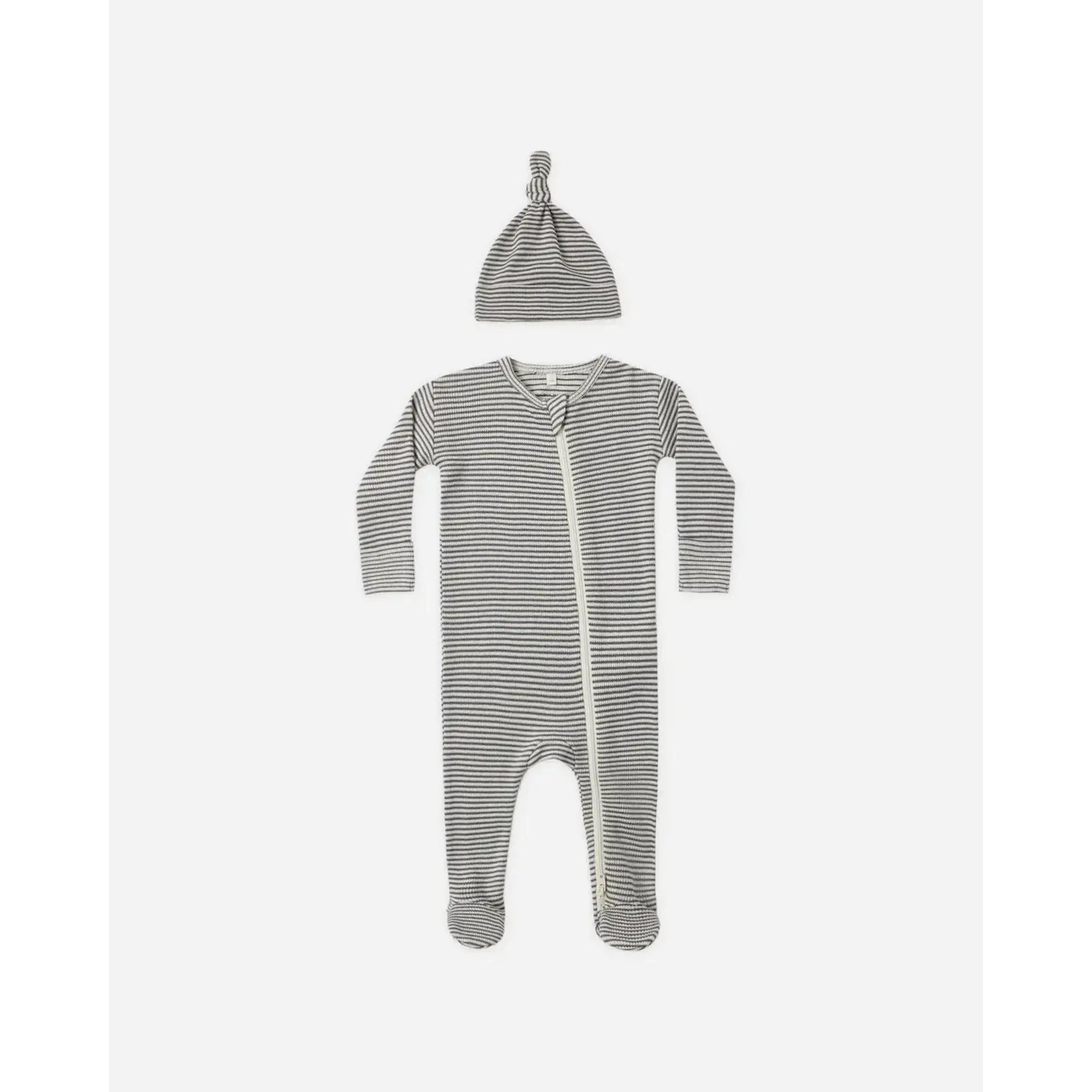 Quincy Mae Quincy Mae Midnight Microstripe Waffle Sleep Set