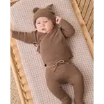 Quincy Mae Quincy Mae Cocoa Knit Wrap Top & Footed Pant Set