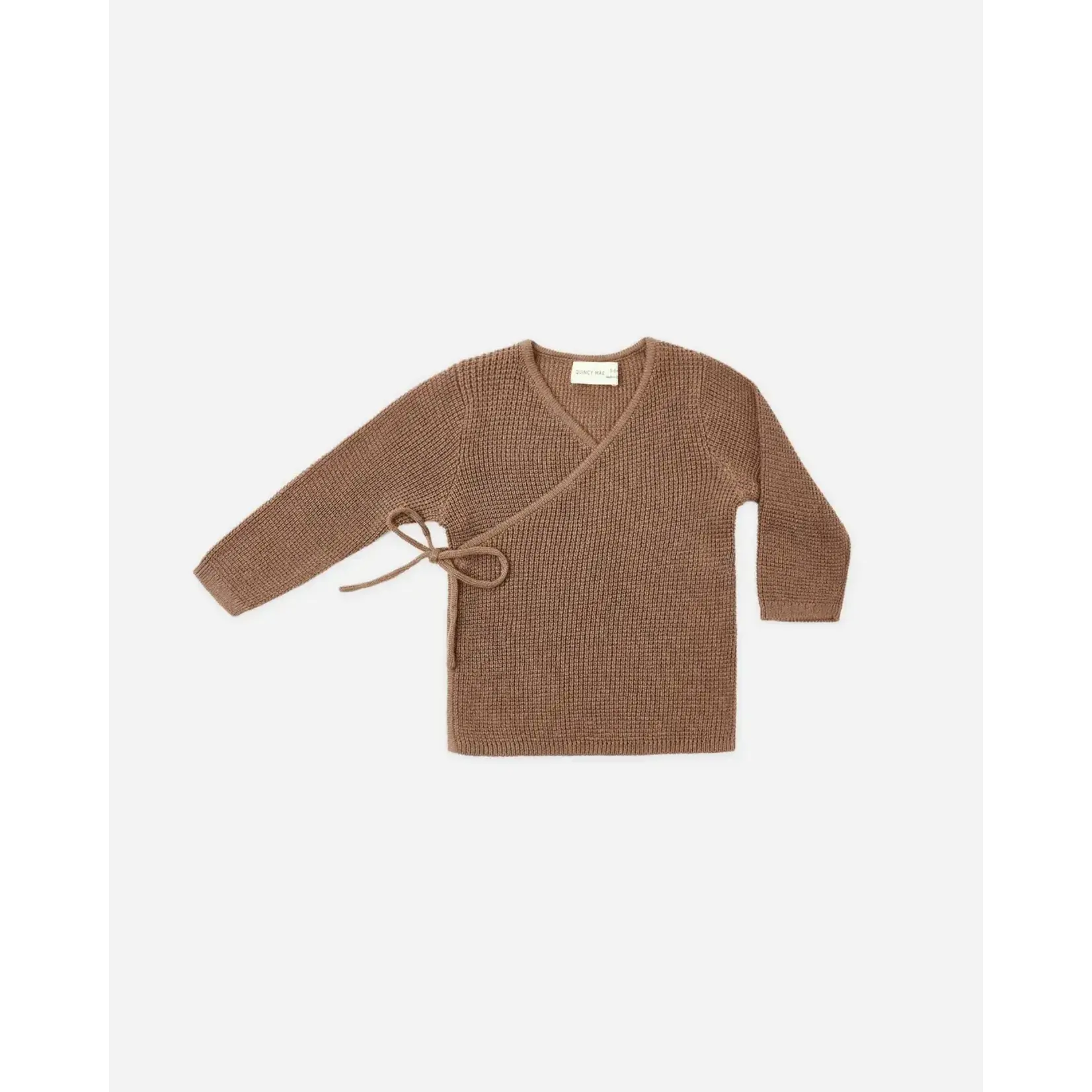 Quincy Mae Quincy Mae Cocoa Knit Wrap Top & Footed Pant Set