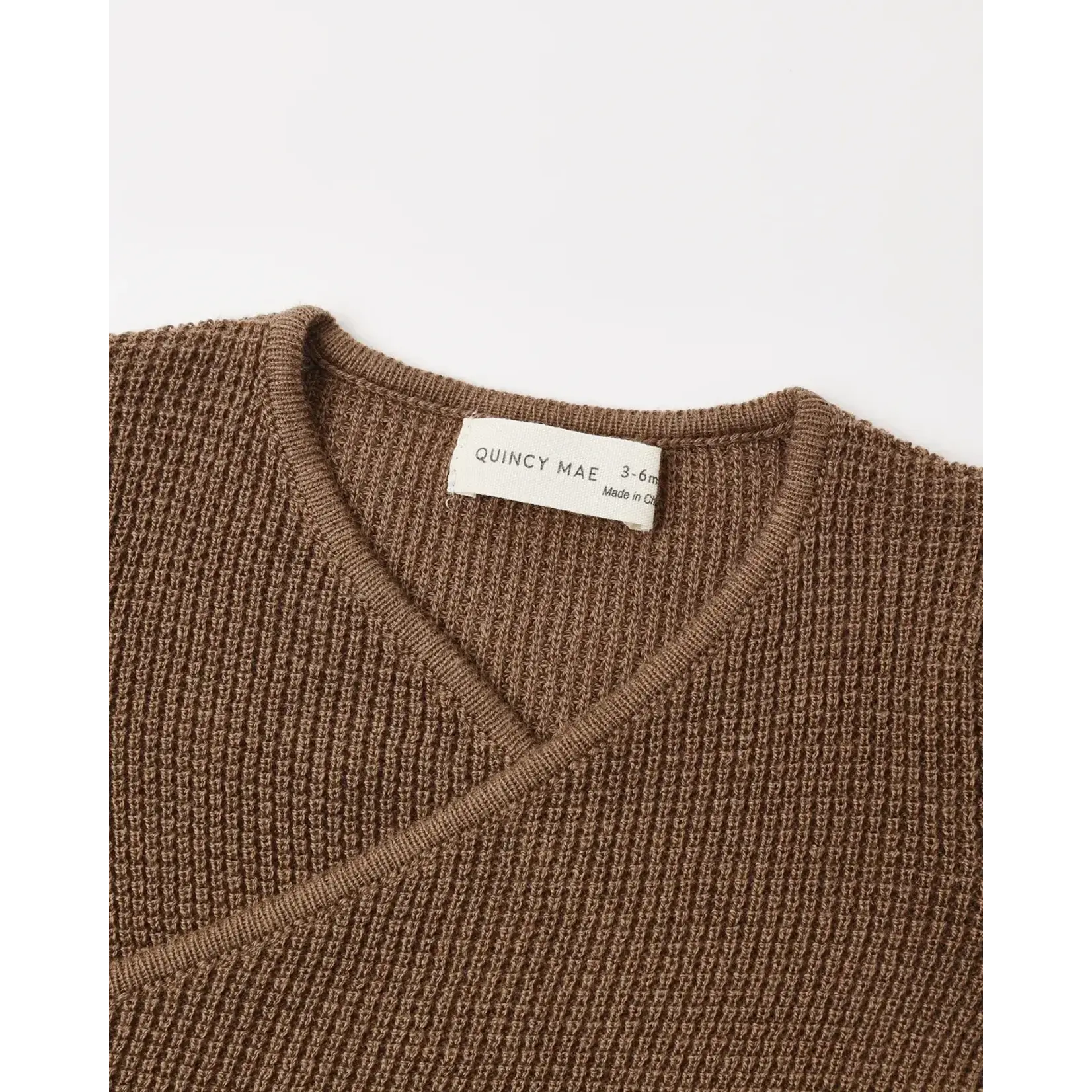 Quincy Mae Quincy Mae Cocoa Knit Wrap Top & Footed Pant Set