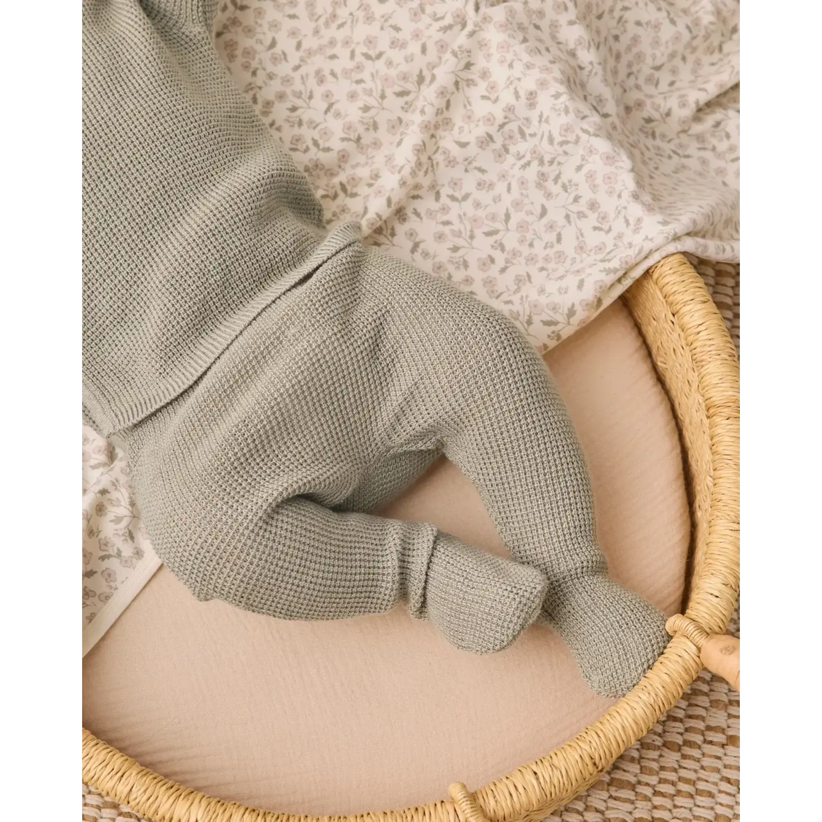 Quincy Mae Quincy Mae Laurel Knit Wrap Top & Footed Pant Set