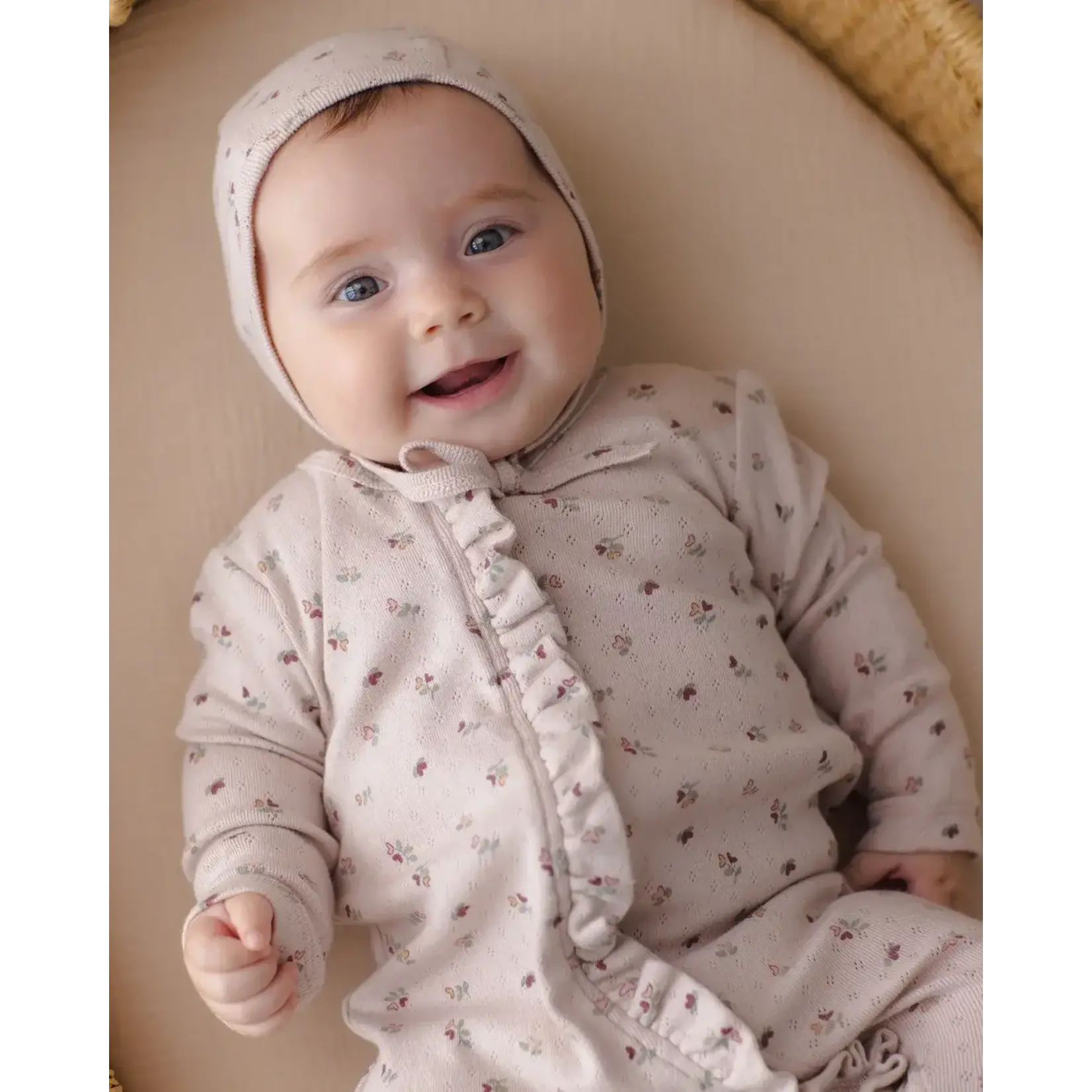 Quincy Mae Quincy Mae Lilac Heart Ditsy Ruffle Jumpsuit