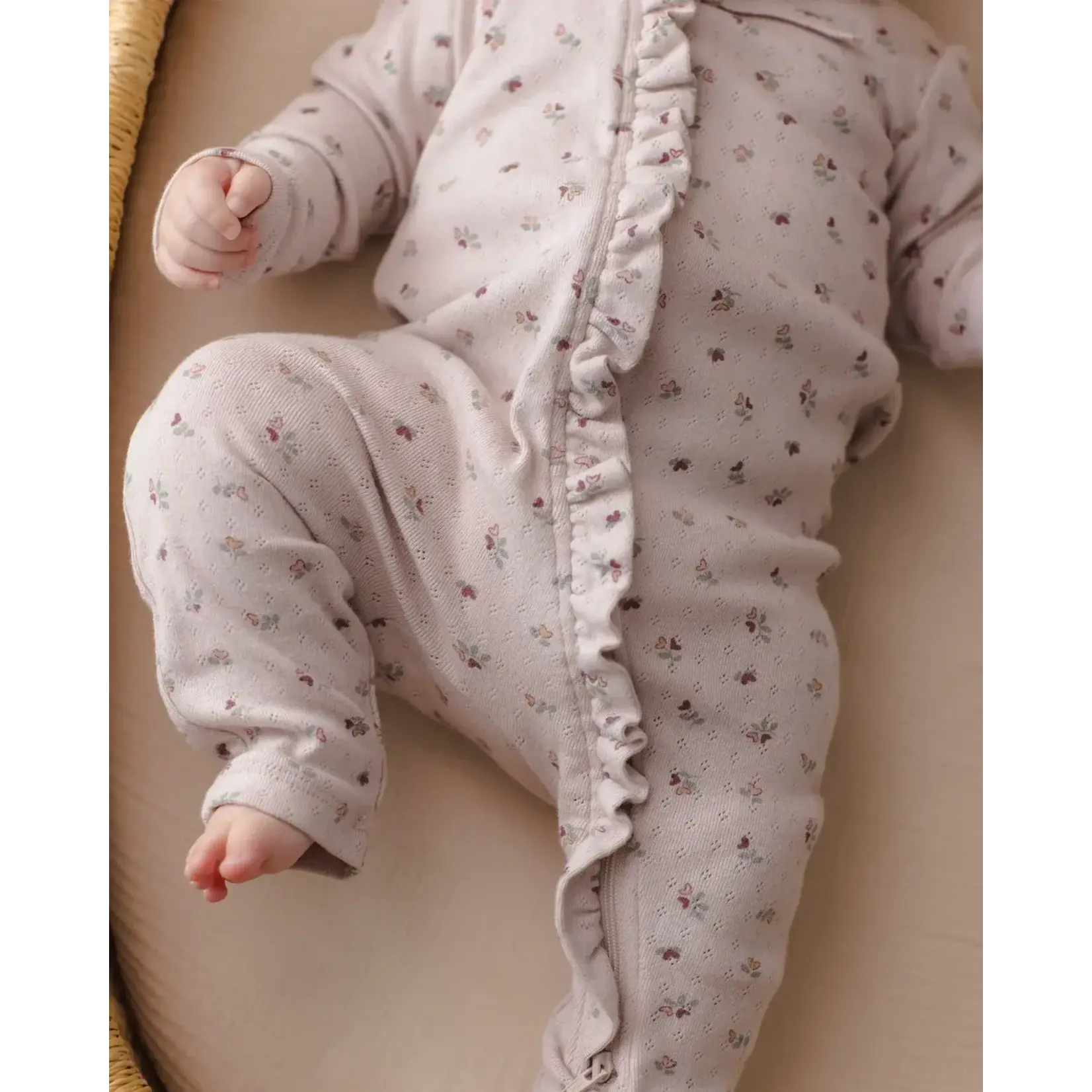 Quincy Mae Quincy Mae Lilac Heart Ditsy Ruffle Jumpsuit