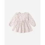 Quincy Mae Quincy Mae Lilac Heart Ditsy L/S Riffle V Dress