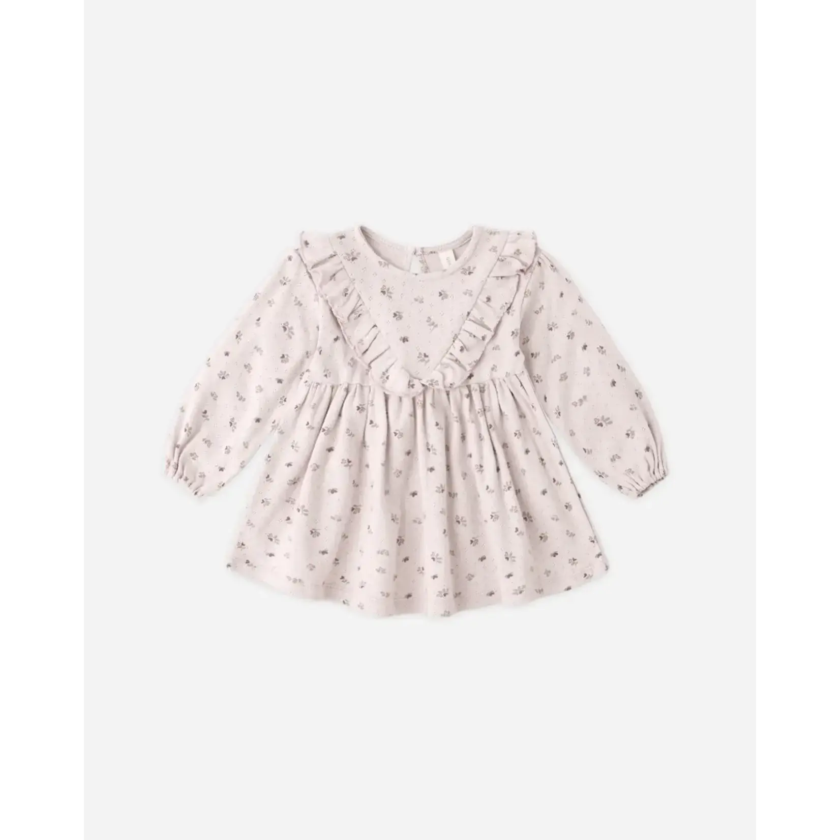 Quincy Mae Quincy Mae Lilac Heart Ditsy L/S Riffle V Dress