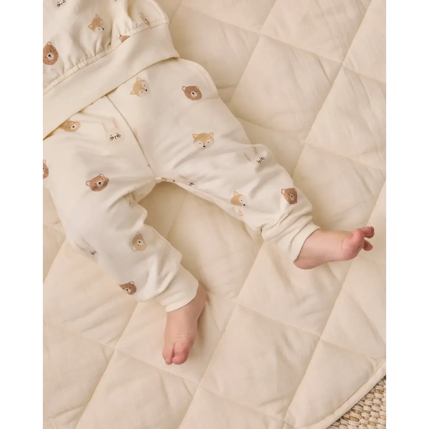 Quincy Mae Quincy Mae Ivory Critters Relaxed Fleece Sweatshirt & Pant Set