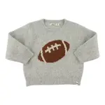 Oh Baby! Oh Baby Heather Gray Football Crew Knitted Sweater