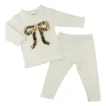 Oh Baby! Oh Baby Cream Mini Tartan Classic Ruffle Bow Mock Neck 2pc Set