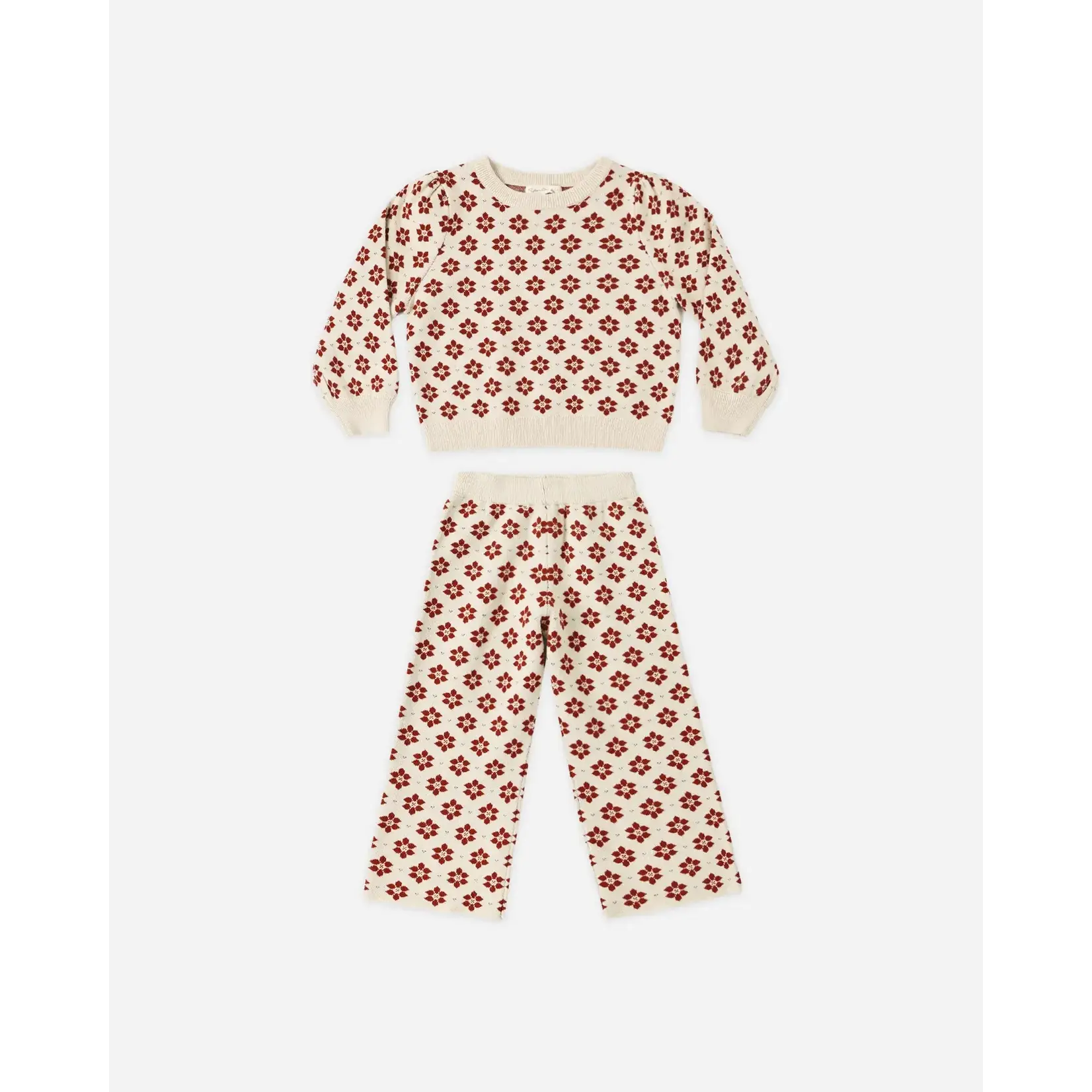 Rylee + Cru Rylee & Cru Antique Poinsettia Jacquard Knit Set