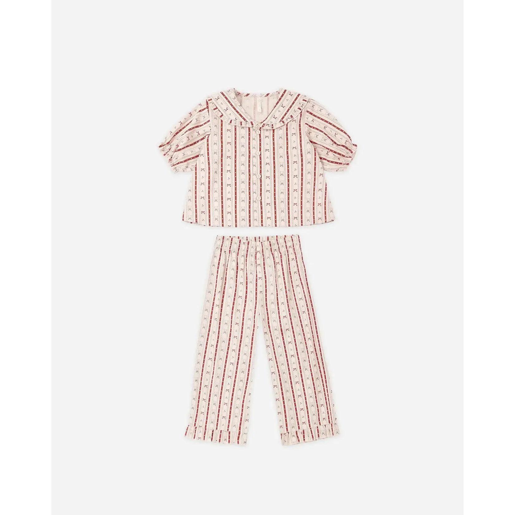 Rylee + Cru Rylee & Cru Antique Candy Cane Lane Ruffle Pajama