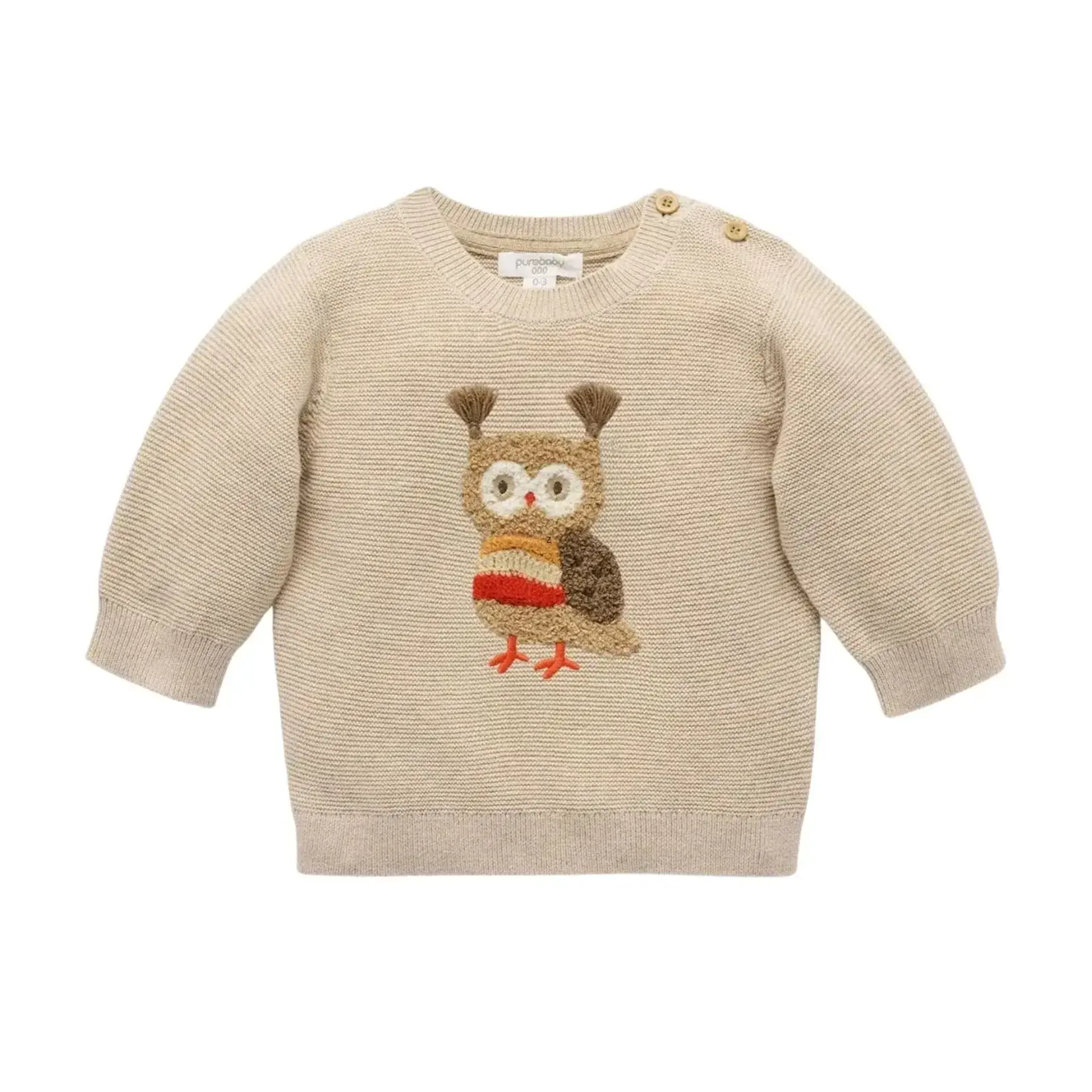 Purebaby Purebaby Oatmeal Melange Magical Forest Jumper & Acorn Legging Set