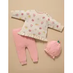 Purebaby Purebaby Ladybird Jacquard Jumper & Blush Knitted Legging Set