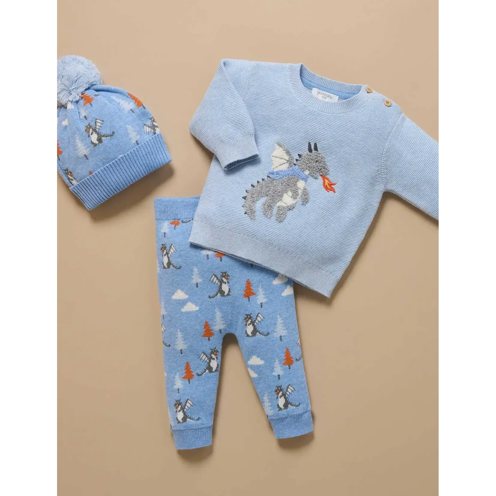 Purebaby Purebaby Ice Melange Magical Forest Jumper & Magical Forest Legging Set