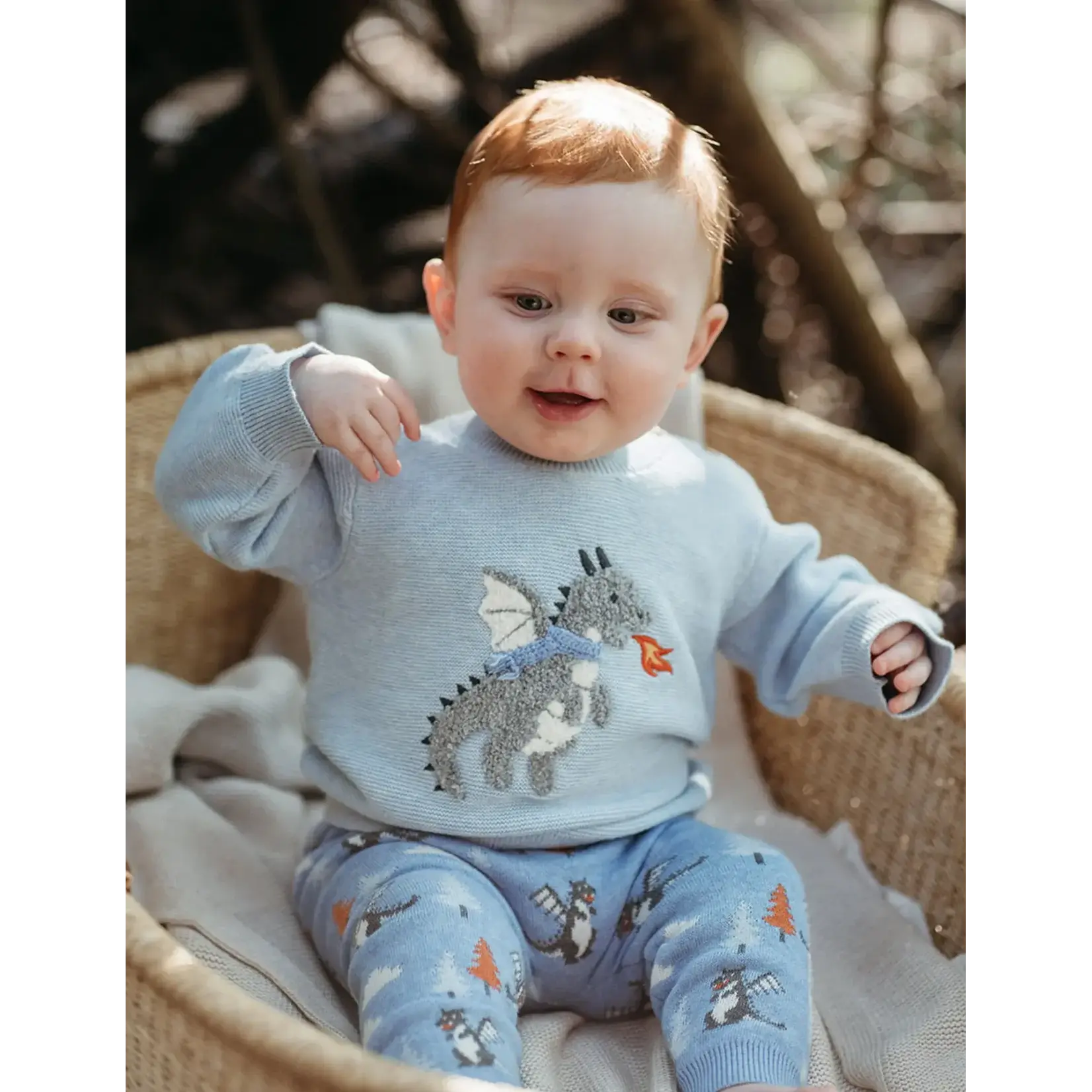 Purebaby Purebaby Ice Melange Magical Forest Jumper & Magical Forest Legging Set