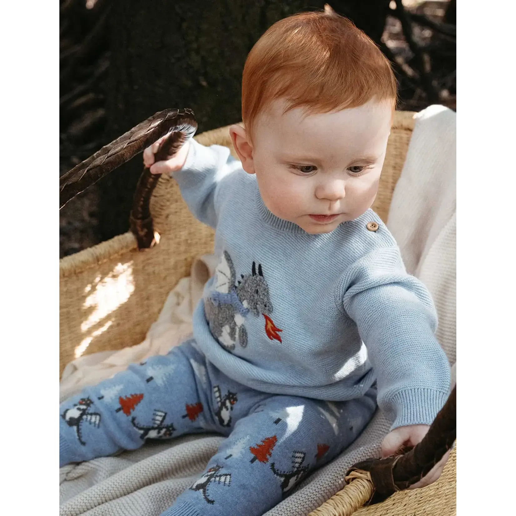 Purebaby Purebaby Ice Melange Magical Forest Jumper & Magical Forest Legging Set