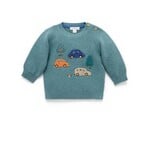 Purebaby Purebaby Duck Egg Melange Woodland Jumper & Knitted Legging Set